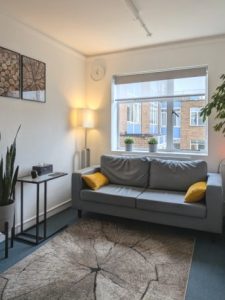 Calm, private ADHD therapy room in Hackney E8 at Space To Be You