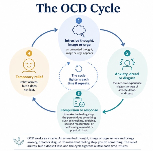 OCD Therapy in Hackney E8 | OCD Counselling 1 OCD Cycle Diagram
